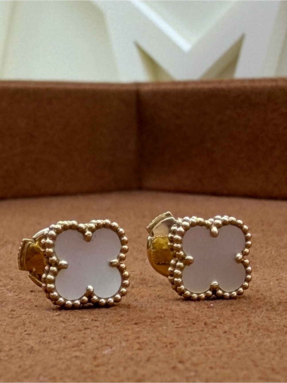 Authentic Van Cleef & Arpels Sweet Alhambra Stud Earrings - 18K Gold